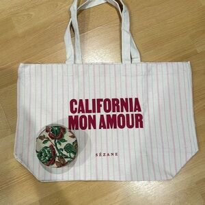 Sezane tote and travel jewelry box